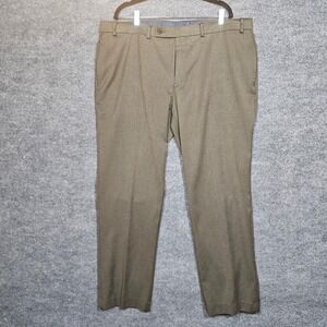 Lauren Ralph Lauren Mens 40x30 Olive Brown Stretch Dress Pants, Flat Front.